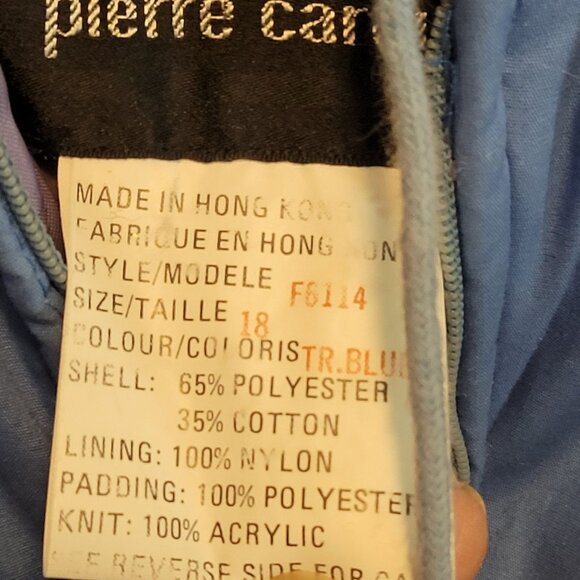 Vintage Pierre Cardin Baby Snowsuit Blue Size 18 Nylon Polyester Cotton Blend Wi - Picture 2 of 7